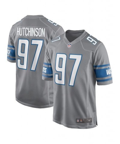 Men's Aidan Hutchinson Silver Detroit Lions Game Jersey $57.40 Jersey