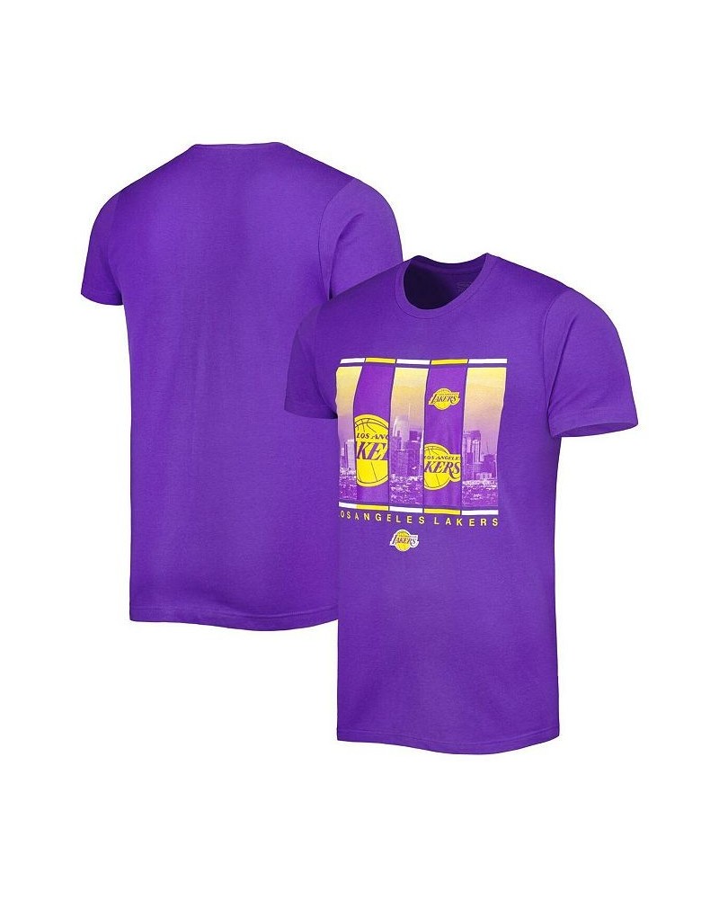 Men's Purple Los Angeles Lakers City Skyline T-shirt $20.15 T-Shirts