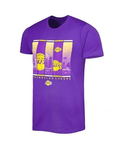 Men's Purple Los Angeles Lakers City Skyline T-shirt $20.15 T-Shirts