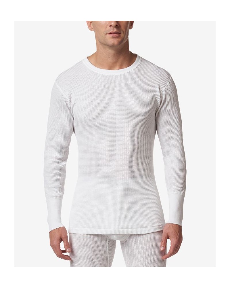 Men's Essentials Waffle Knit Thermal Long Sleeve Undershirt White $20.58 Undershirt