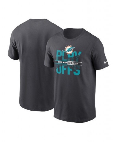 Men's Anthracite Miami Dolphins 2022 NFL Playoffs Iconic T-shirt $25.37 T-Shirts