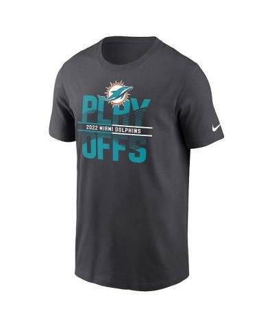 Men's Anthracite Miami Dolphins 2022 NFL Playoffs Iconic T-shirt $25.37 T-Shirts