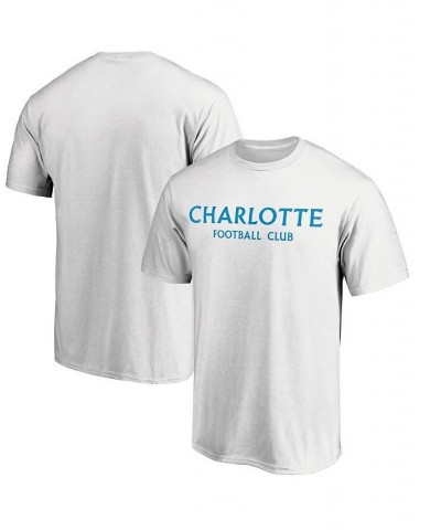 Men's Branded White Charlotte FC Wordmark T-shirt $19.37 T-Shirts