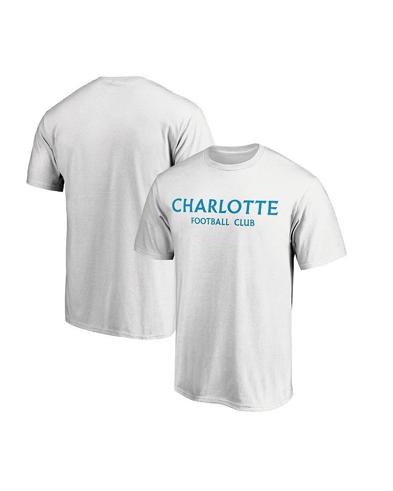 Men's Branded White Charlotte FC Wordmark T-shirt $19.37 T-Shirts