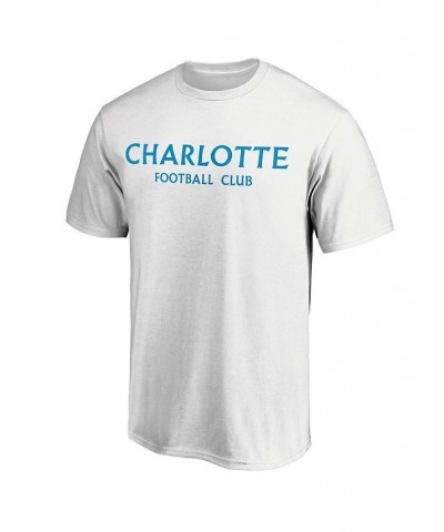 Men's Branded White Charlotte FC Wordmark T-shirt $19.37 T-Shirts