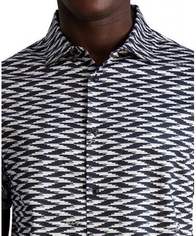 Men's Slim-Fit Tropical Patchwork-Print Button-Down Shirt Black $61.16 Shirts