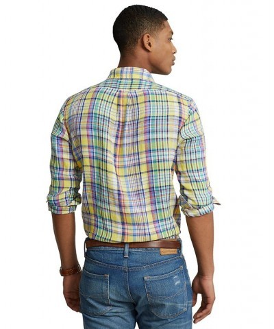 Men's Classic-Fit Plaid Linen Shirt Multi $56.88 Shirts