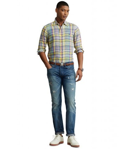 Men's Classic-Fit Plaid Linen Shirt Multi $56.88 Shirts