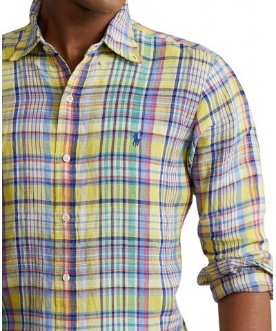 Men's Classic-Fit Plaid Linen Shirt Multi $56.88 Shirts