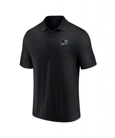 Men's Branded Teal, Black San Jose Sharks Primary Logo Polo Shirt Combo Set $28.29 Polo Shirts