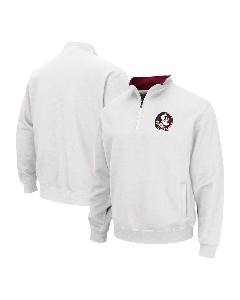 Men's White Florida State Seminoles Tortugas Logo Quarter-Zip Pullover Jacket $24.60 Sweatshirt