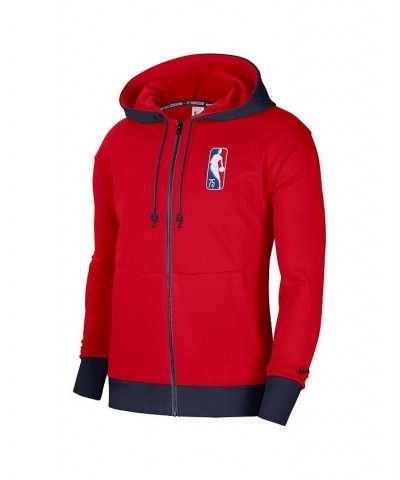 Men's Red, Navy Brooklyn Nets 2021/22 City Edition Courtside Heavyweight Fleece Full-Zip Hoodie $40.80 Sweatshirt