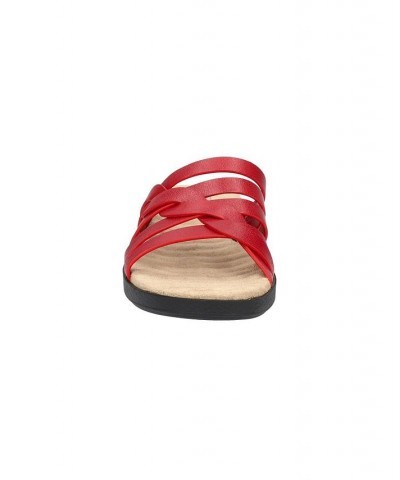 Women's Comfort Wave Sheri Slide Sandals Red $27.95 Shoes