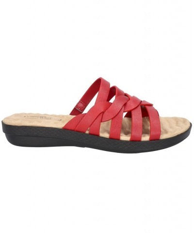 Women's Comfort Wave Sheri Slide Sandals Red $27.95 Shoes