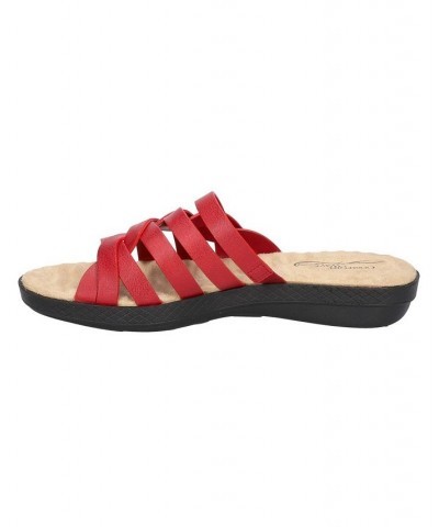 Women's Comfort Wave Sheri Slide Sandals Red $27.95 Shoes