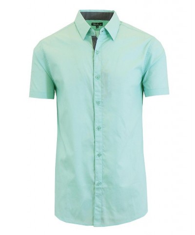 Men's Slim-Fit Short Sleeve Solid Dress Shirts PD04 $17.85 Shirts