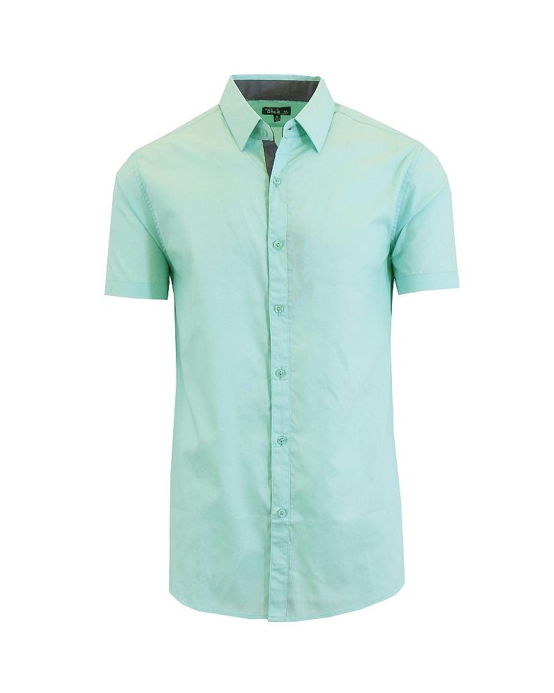 Men's Slim-Fit Short Sleeve Solid Dress Shirts PD04 $17.85 Shirts