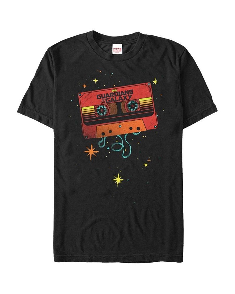 Marvel Men's Guardians of the Galaxy Star Lords Cassette Tape Short Sleeve T-Shirt Black $20.29 T-Shirts