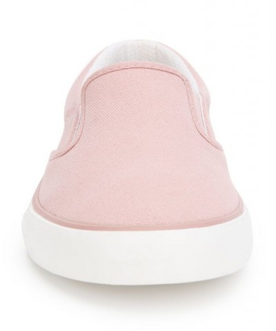 Women's The Run Slip-On Canvas Sneakers Pink $25.22 Shoes