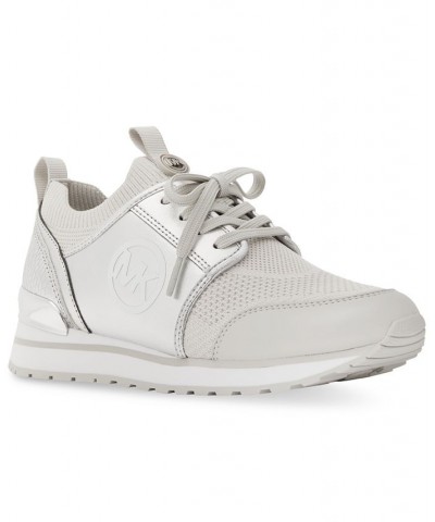 Women's Dash Knit Trainer Sneakers Silver $48.36 Shoes