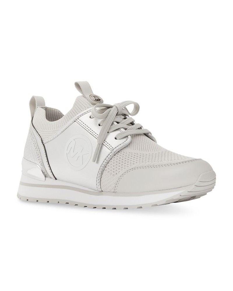 Women's Dash Knit Trainer Sneakers Silver $48.36 Shoes