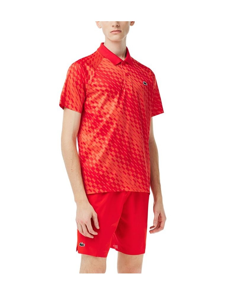 x Novak Djokovic Men's Geometric Print Tennis Polo Red $57.20 Polo Shirts