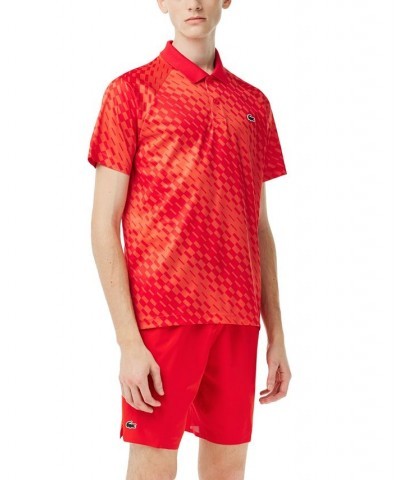 x Novak Djokovic Men's Geometric Print Tennis Polo Red $57.20 Polo Shirts