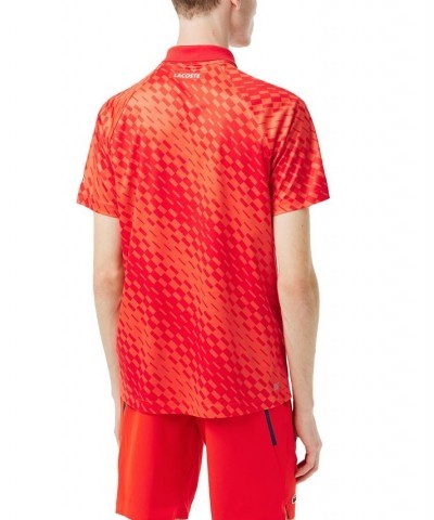 x Novak Djokovic Men's Geometric Print Tennis Polo Red $57.20 Polo Shirts