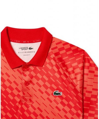 x Novak Djokovic Men's Geometric Print Tennis Polo Red $57.20 Polo Shirts