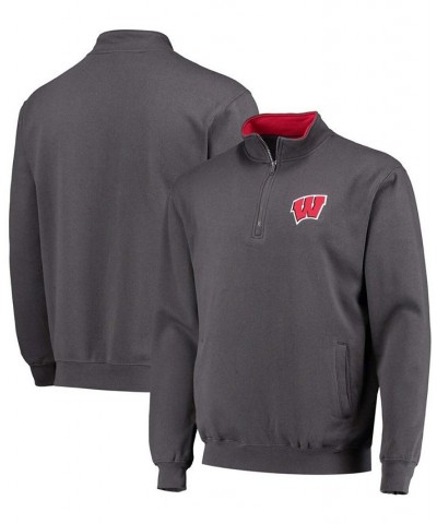 Men's Charcoal Wisconsin Badgers Tortugas Logo Quarter-Zip Jacket $35.39 Sweatshirt