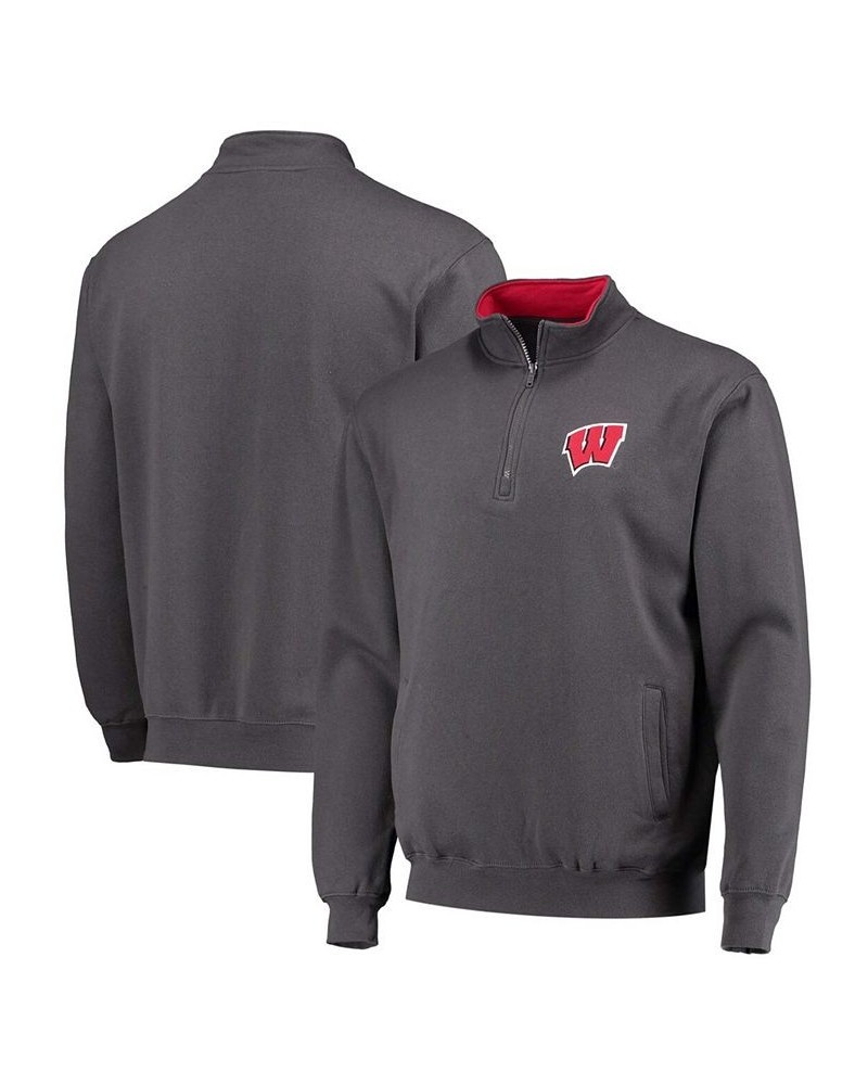 Men's Charcoal Wisconsin Badgers Tortugas Logo Quarter-Zip Jacket $35.39 Sweatshirt