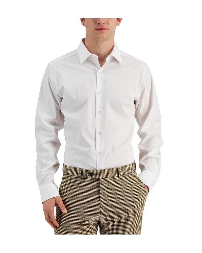 Men's Slim Fit 2-Way Stretch Stain Resistant Dress Shirt Bright White $22.80 Dress Shirts