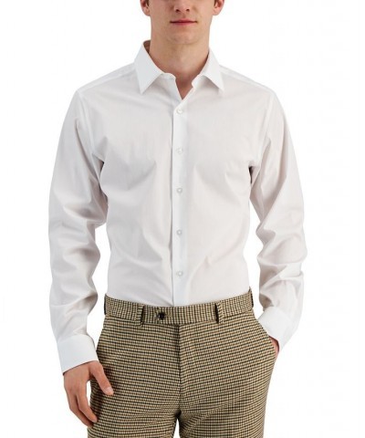 Men's Slim Fit 2-Way Stretch Stain Resistant Dress Shirt Bright White $22.80 Dress Shirts