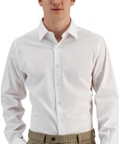 Men's Slim Fit 2-Way Stretch Stain Resistant Dress Shirt Bright White $22.80 Dress Shirts