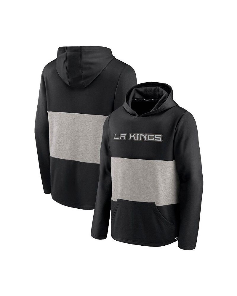 Men's Branded Black, Gray Los Angeles Kings Prep Color Block Pullover Hoodie $32.23 Sweatshirt