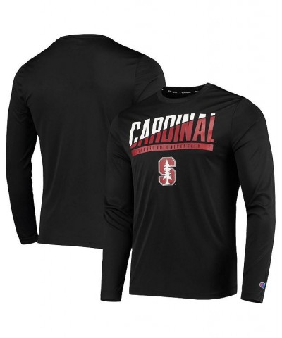 Men's Black Stanford Cardinal Wordmark Slash Long Sleeve T-shirt $21.60 T-Shirts