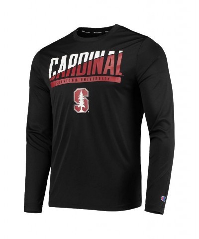 Men's Black Stanford Cardinal Wordmark Slash Long Sleeve T-shirt $21.60 T-Shirts