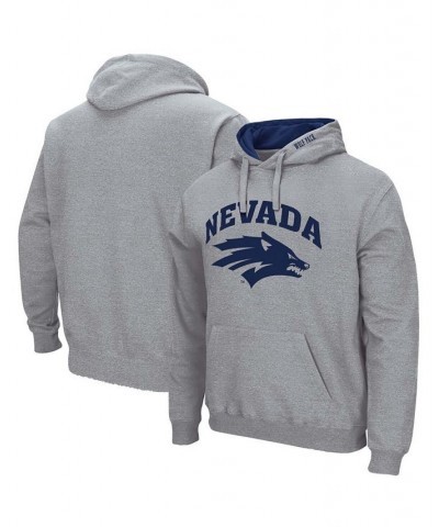 Men's Heathered Gray Nevada Wolf Pack Arch and Logo Pullover Hoodie $26.95 Sweatshirt