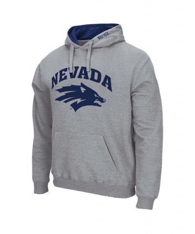 Men's Heathered Gray Nevada Wolf Pack Arch and Logo Pullover Hoodie $26.95 Sweatshirt