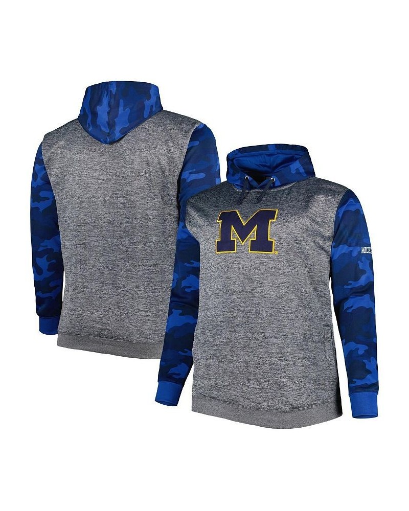 Men's Charcoal Michigan Wolverines Big and Tall Camo Pullover Hoodie $34.40 Sweatshirt