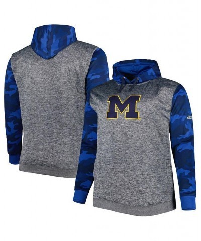 Men's Charcoal Michigan Wolverines Big and Tall Camo Pullover Hoodie $34.40 Sweatshirt