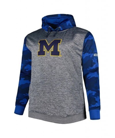 Men's Charcoal Michigan Wolverines Big and Tall Camo Pullover Hoodie $34.40 Sweatshirt