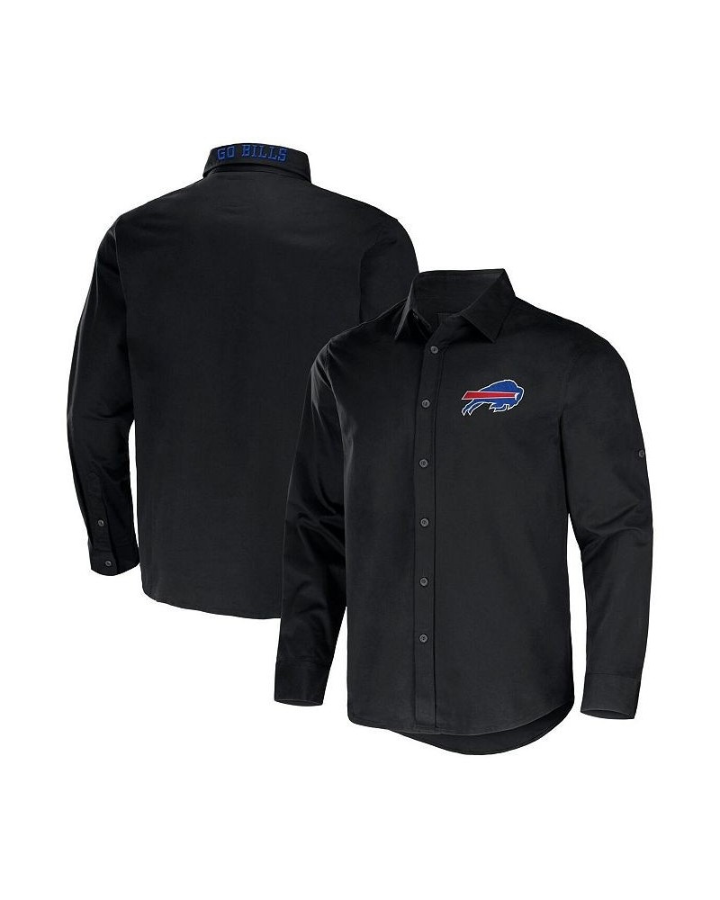 Men's NFL x Darius Rucker Collection by Black Buffalo Bills Convertible Twill Long Sleeve Button-Up Shirt $35.18 Shirts