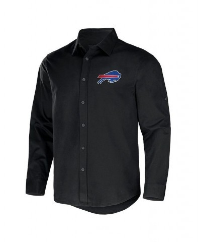 Men's NFL x Darius Rucker Collection by Black Buffalo Bills Convertible Twill Long Sleeve Button-Up Shirt $35.18 Shirts