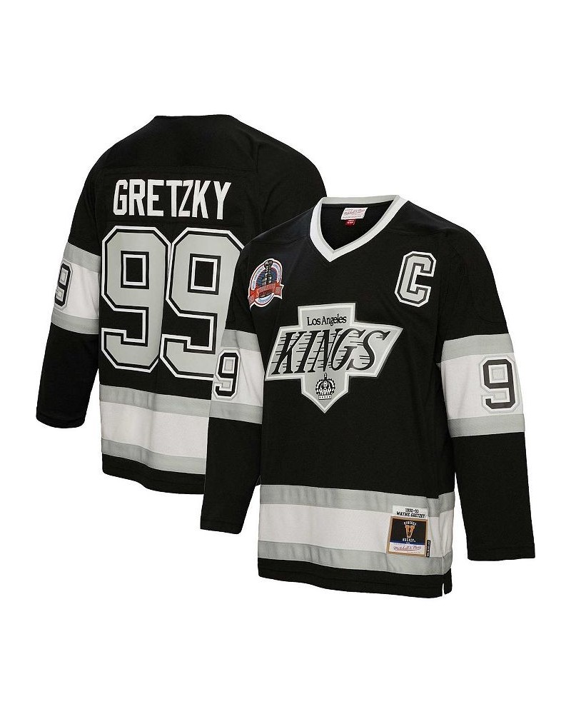 Men's Wayne Gretzky Black Los Angeles Kings 1992 Blue Line Player Jersey $62.40 Jersey