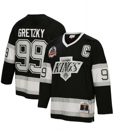 Men's Wayne Gretzky Black Los Angeles Kings 1992 Blue Line Player Jersey $62.40 Jersey