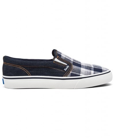 Women's Jump Kick Slip-On Canvas Casual Sneakers Blue $18.80 Shoes