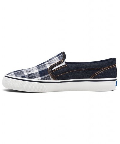 Women's Jump Kick Slip-On Canvas Casual Sneakers Blue $18.80 Shoes