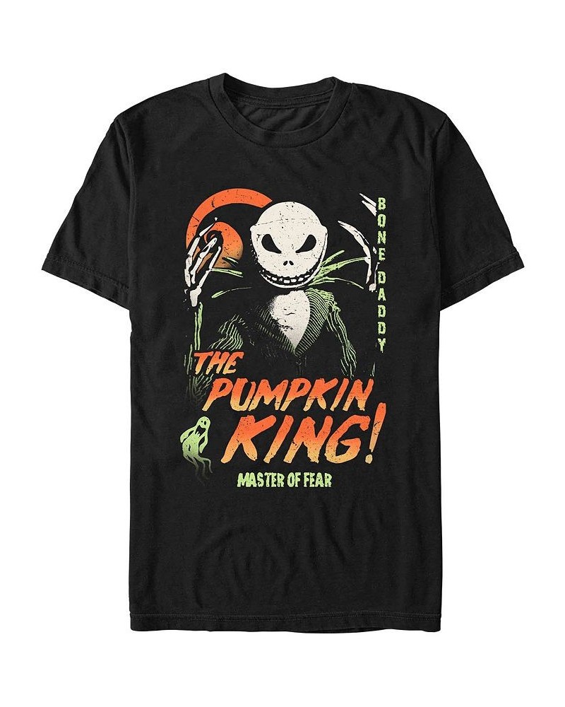 Men's Nightmare Before Christmas Pumpkin King Short Sleeves T-shirt Black $15.40 T-Shirts