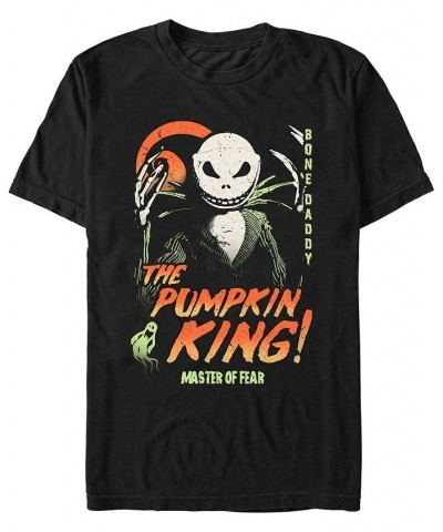 Men's Nightmare Before Christmas Pumpkin King Short Sleeves T-shirt Black $15.40 T-Shirts